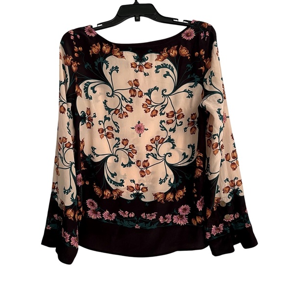 Anthropologie Maeve Silk Floral Top Size 8 - Picture 4 of 7